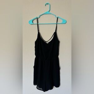 Naked Zebra Black Spaghetti Strap Romper Size Small